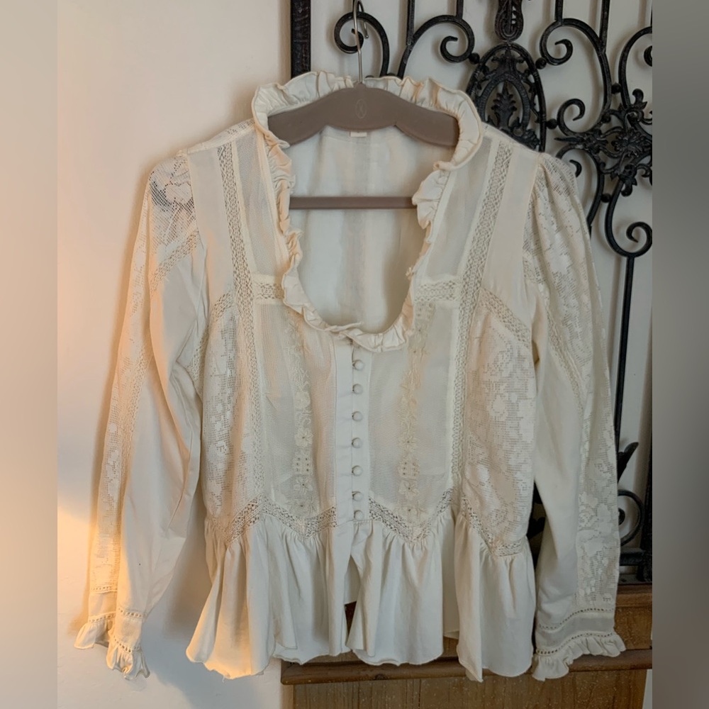 Vintage Inspired Cream Blouse